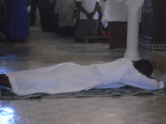 The deacon postrate before the Bishop The deacon postrate before the Bishop