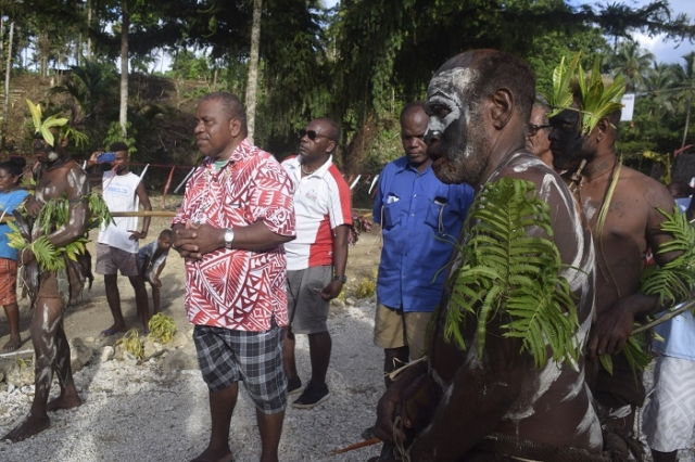 Bishop Peter greet the warriors
